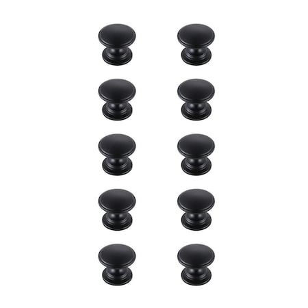 Plaza 1.2 in. Dia. Kaid Multipack Mushroom Knob, Matte Black, 10PK PL2571383